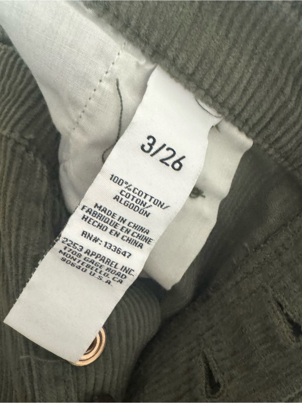Celebrity Pink Juniors 3/26 Carpenter Corduroy High Rise Straight-Leg Pants NWT - Picture 9 of 13